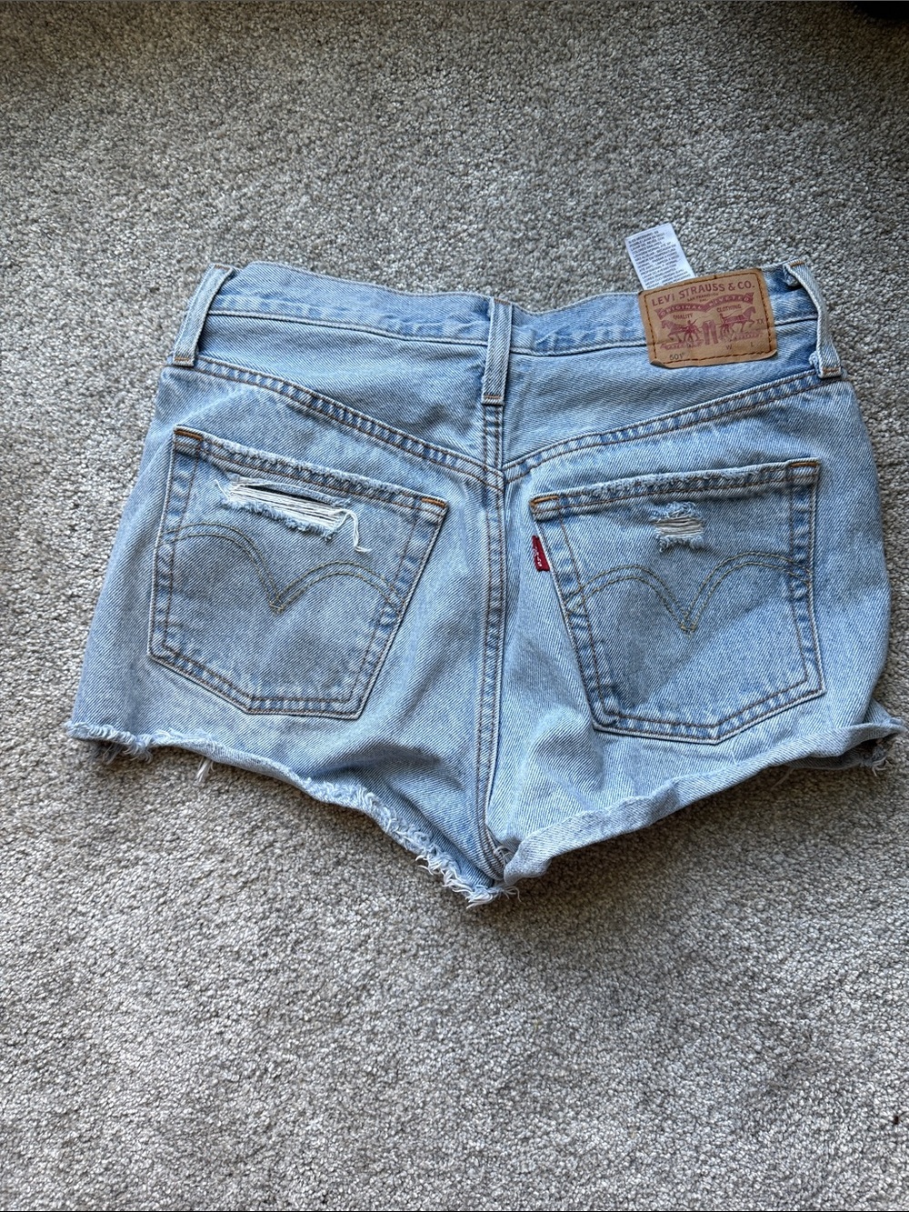 Levi's Light Wash Distressed Denim Cutoff Shorts